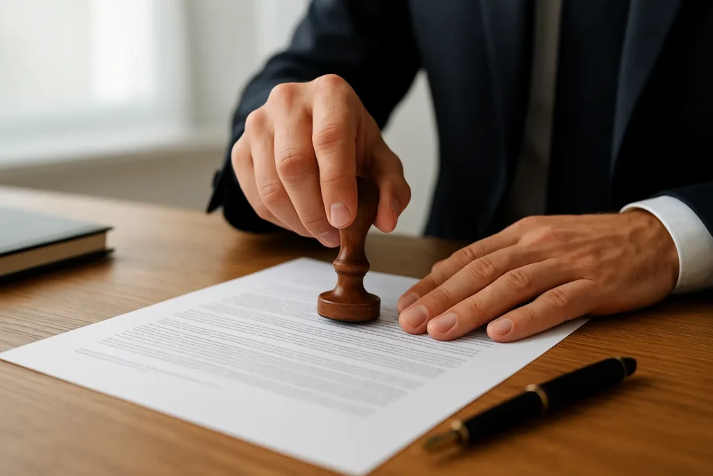 Professional document attestation process in the UAE showing MOFA-certified stamping for same-day and 24-hour fast-track attestation services by Al-Hamd Legal Translation