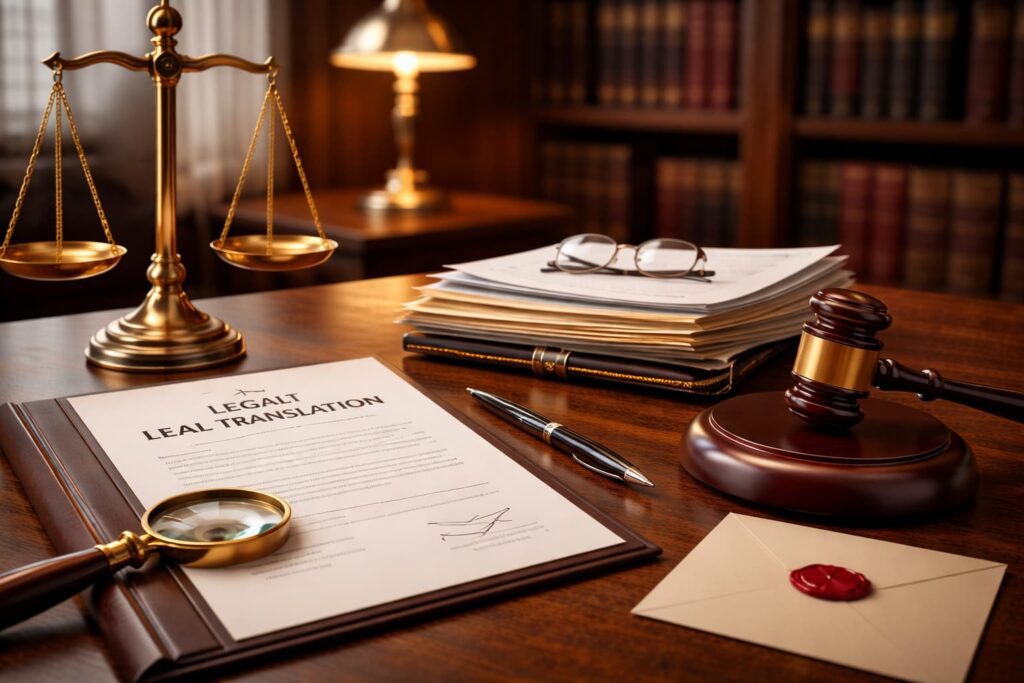 Professional legal translation services for law firms in UAE, accurate and confidential court document translation, certified legal translators, authority-level legal document review, secure handling of contracts, litigation files, and official legal paperwork.