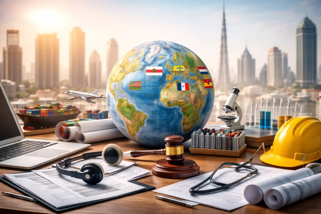 Enterprise translation services in Dubai supporting diverse industries including legal, healthcare, engineering, logistics, and corporate sectors across the UAE with professional multilingual business translation solutions.