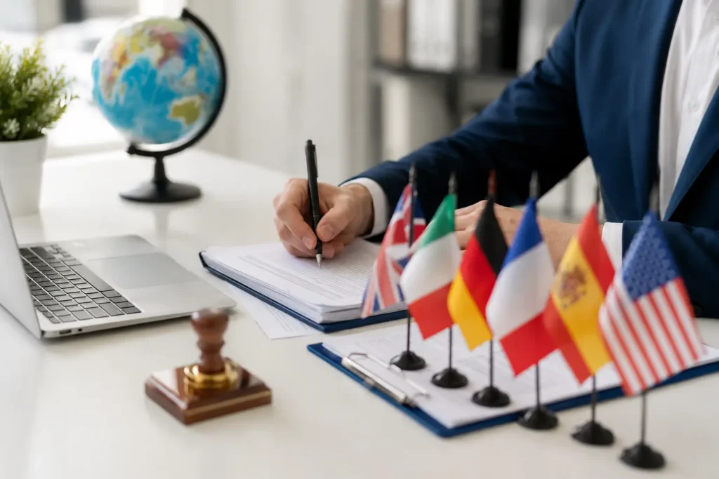 Professional translation service in Al Nahda with native linguists offering certified legal document translation, business translation, and multilingual language services in UAE